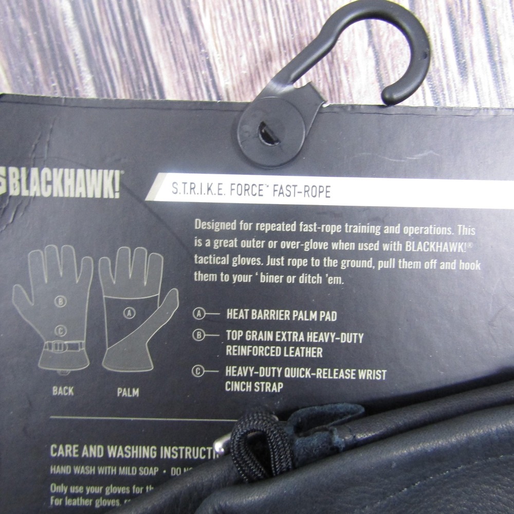 BLACKHAWK! Glove Mens L Black Leather Insulated Lined Military Workwear - Picture 4 of 4